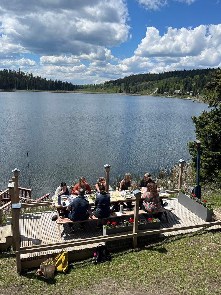 Team gathering at Lac Le Jeune Resort